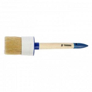 Кисть круглая TUNDRA, натуральная щетина, деревянная ручка, №18, 60 мм