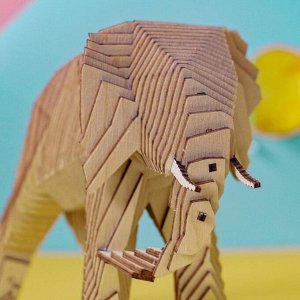 Деревянный конструктор "Слон", с набором карандашей