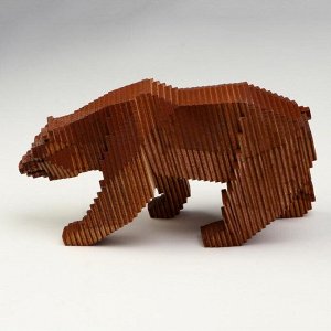 Деревянный конструктор "Медведь", с набором карандашей