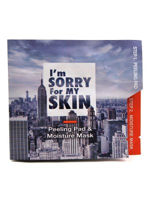 I'm Sorry for My Skin. Набор: эксфолиант и увлажняющая маска для лица, Peeling Pad & Moisture  22 мл