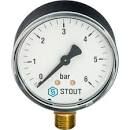 Манометр 1/4&quot; 55 мм 0-6 бар UNIPUMP, радиальный (нижнее подключение)