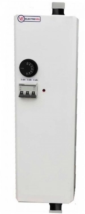 Электрокотел ElectroVel-6А (6кВт, 220/380В, авт.вкл), нижний вход, ТЭН - чёрн. сталь