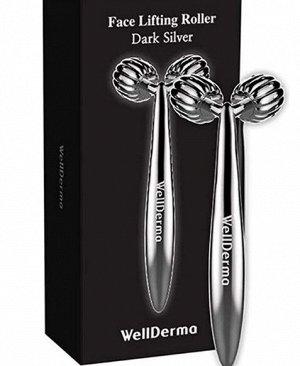 WellDerma Роликовый массажёр для лица Face Lifting Dark Silver Roller