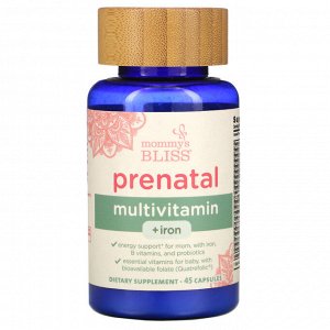 Mommy's Bliss, Мультивитамины для беременных + железо, 45 капсул