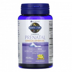 Minami Nutrition, Supercritical Prenatal, рыбий жир омега-3 со вкусом лимона, 60 мягких желатиновых капсул