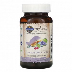 Garden of Life, MyKind Organics, пренатальные мультивитамины, одна таблетка в день, 90 веганских таблеток