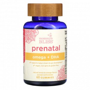 Mommy's Bliss, Prenatal Omega + DHA, натуральный лимон и апельсин, 60 жевательных конфет