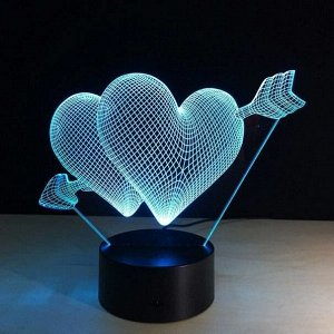 Светильник 3D Сердце