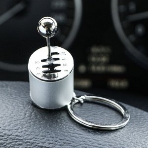 Брелок для ключей автомобиля Cartage, рычак кпп, металл, хром