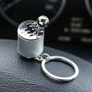Брелок для ключей автомобиля Cartage, рычак кпп, металл, хром