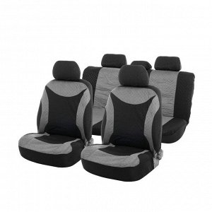 Авточехлы на сиденья TORSO Premium универсальные, 8 предметов, чёрно-серый AV-25
