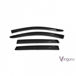 Ветровики Vinguru Lada X-Ray 2016-2016,крос накладные скотч к-т 4 шт., материал акрил 19478