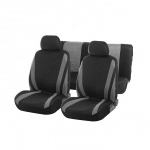 Авточехлы на сиденья TORSO Premium универсальные, 6 предметов, чёрно-серый AV-12