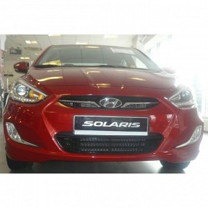 Сетка на бампер внешняя для HYUNDAI Solaris 2011-2014, черн., 15 мм