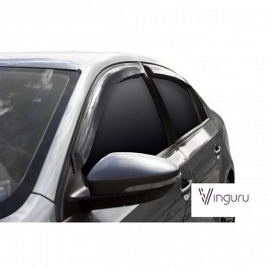 Ветровики Vinguru Volkswagen Jetta VI 2010-2016,сед накладные скотч к-т 4 шт., материал акрил