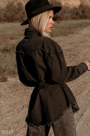Gepur Стильная черная куртка из денима