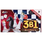 S20361149 ШАХМАТЫ МАГНИТНЫЕ &quot;ИГРАЕМ ВМЕСТЕ&quot; 3-В-1 (ШАХМАТЫ, ШАШКИ, НАРДЫ) В РУСС. КОР. 13*7*2СМ