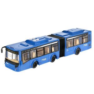 BUSRUB-30PL-BU Модель пластик свет-звук ГОРОДСКОЙ АВТОБУС 32,5 см, двери, 4 кноп, син, кор. Технопарк в кор.24шт