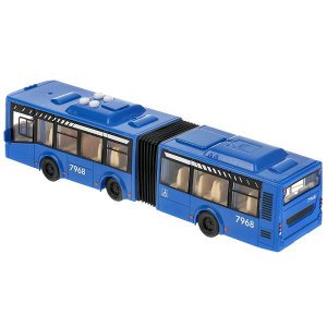 BUSRUB-30PL-BU Модель пластик свет-звук ГОРОДСКОЙ АВТОБУС 32,5 см, двери, 4 кноп, син, кор. Технопарк в кор.24шт