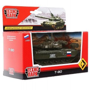 SB-16-19-T90-G-WB.19 Модель металл Танк T-90, размер 12см, инерц.механизм., подвиж. дет., в кор. Технопарк в кор.2*24шт