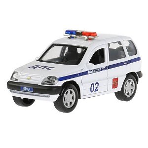 CHEVYNIVA-12POL-WH Машина металл "chevrolet niva полиция" 12см, открыв.двери, инерц.,белый в кор. Технопарк в кор2*36шт