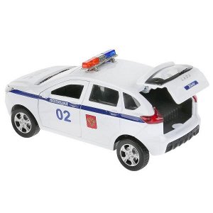 XRAY-12POL-WH Машина металл "lada xray полиция" 12см, открыв. двери, инерц., белый в кор. Технопарк в кор.2*36шт