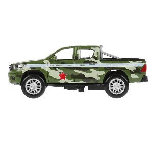 HILUX-12SLMIL-GN Машина металл свет-звук "toyota hilux камуфляж" 12см, инерц.зеленый,в кор. Технопарк в кор.2*36шт