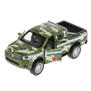 HILUX-12SLMIL-GN Машина металл свет-звук "toyota hilux камуфляж" 12см, инерц.зеленый,в кор. Технопарк в кор.2*36шт