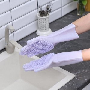 Перчатки хозяйственные для мытья посуды и уборки дома, размер L, 170 гр, цена за пару, цвет МИКС 4104768