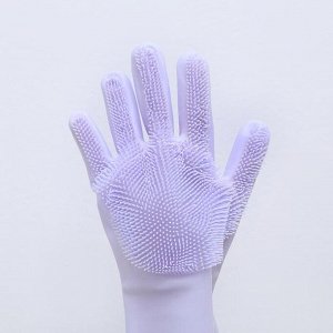 Перчатки xозяйственные для мытья посуды и уборки дома, размер L, 170 гр, цена за пару, цвет МИКС