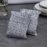 Губка для деликатной уборки в оплётке с металлической нитью 10?6,5?2 см, 2 шт