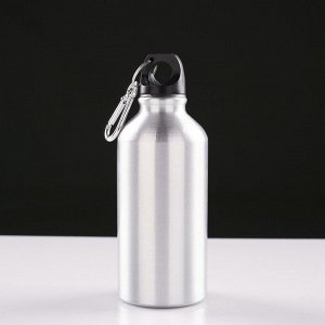 Фляжка-бутылка фигурная с карабином, 350 мл, 304 сталь