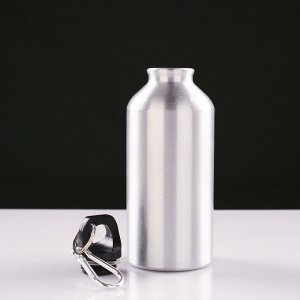 СИМА-ЛЕНД Фляжка-бутылка фигурная с карабином, 350 мл, 304 сталь