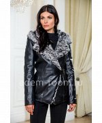 Утеплённая кожаная куртка для осениАртикул: ON-1813-2-65-CH-KZ