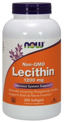 Лецитин Lecithin 1200 мг. без ГМО Now 200 капс