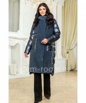 Пуховое пальто из шерстиАртикул: A-1631-2-105-SN
