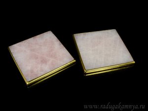 Пластина из розового кварца квадрат 90*90*7мм