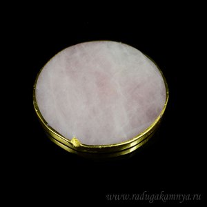 Пластина из розового кварца круг 87*87*7мм