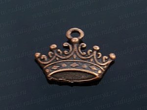 Подвеска Корона 15*17мм, цв.медь