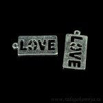 Подвеска Медальон &quot;LOVE&quot; 11*22мм, цв.античное серебро (упаковка 10 штук).
