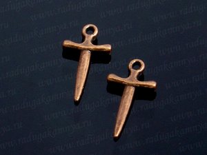 Подвеска "Клинок"двухсторонняя, 20*10мм цв.медь