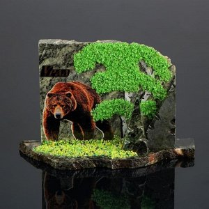 Фигурка-скол «Мишка», змеевик, каменная крошка, большой, МИКС