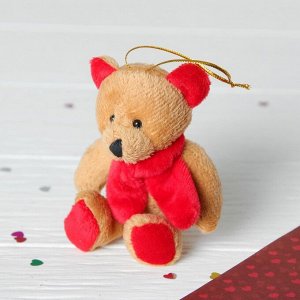 Мягкая игрушка-подвеска «Мишка в красном шарфе», цвета МИКС
