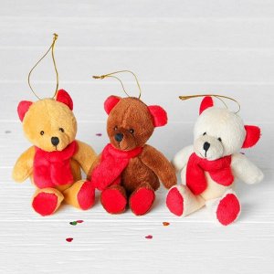 Мягкая игрушка-подвеска «Мишка в красном шарфе», цвета МИКС