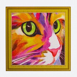 Алмазнаяная картина «Цветной котенок»