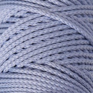 Шнур для вязания без сердечника 100% полиэфир, ширина 3мм 100м/210гр, (17 голубой)