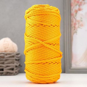 Шнур для вязания с сердечником 100% полиэфир, ширина 5 мм 100м/550гр (16 желтый)