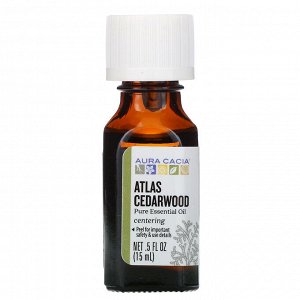 Aura Cacia, Pure Essential Oil, Atlas Cedarwood, .5 fl oz (15 ml)