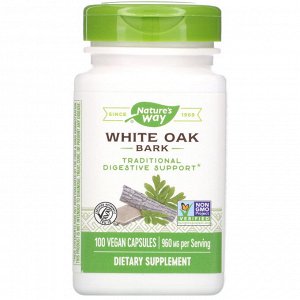 Nature&#x27 - s Way, White Oak Bark, 960 mg, 100 Vegan Capsules