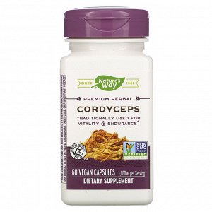 Nature&#x27 - s Way, Cordyceps, 1,000 mg, 60 Vegan Capsules